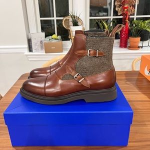 NEW - Marc Nolan Grant Cognac - Monkstrap Leather Boots
